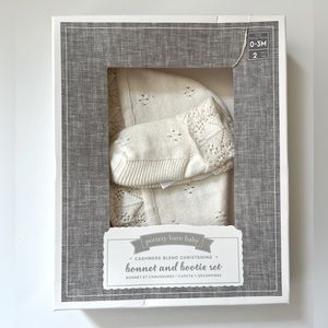 Pottery Barn Baby Bonnet and Bootie Set